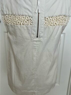 HD in Paris Cream Sleeveless Top with Crochet Detail